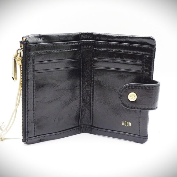 HOBO INTERNATIONAL Ray Genuine Black Distressed Leather Bifold Wallet - Picture 4 of 8